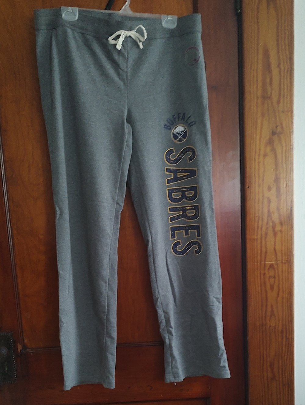 NHL Buffalo Sabres Gray Jogger Pants with Gold Accents